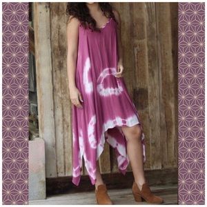 Soft Tie Dye V Neck Dress Cover Up